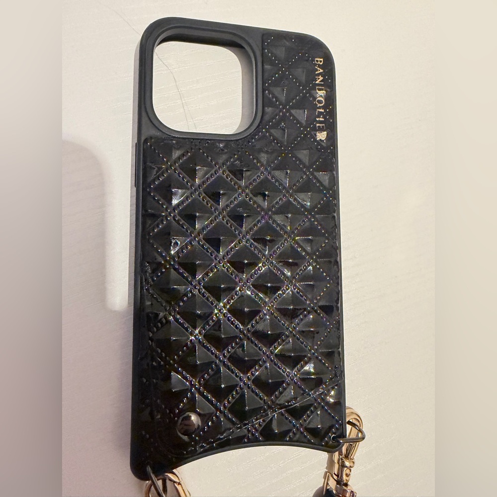 Bandolier Black Quilted Crossbody Phone Case